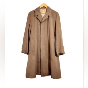 Vintage Tan Men's Wool Trench Coat Fully Lined